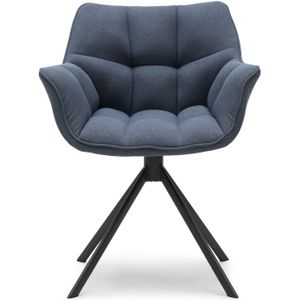 Riviera Maison Carnaby Dining Armchair Turning Leg, belgium weave, sea blue