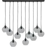 Light&living Hanglamp 10L 124x35x60 cm RAKEL mat zwart+helder