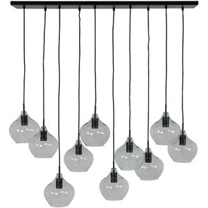 Light&living Hanglamp 10L 124x35x60 cm RAKEL mat zwart+helder