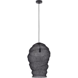 PTMD Miko Black iron wired hanging lamp see through L