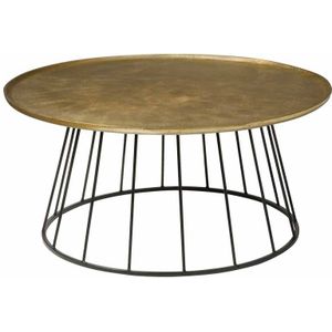 Tower living Iron coffee round table w alu top 91x91x42