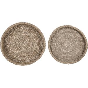 MUST Living Tray Lagos, set of 2  - 7xØ30 cm / 7xØ40 cm, Seagrass with beads