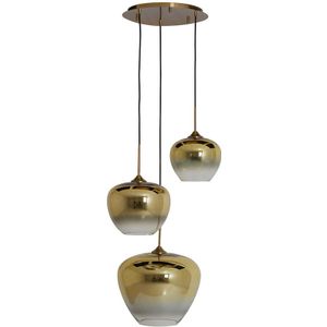 Light&living Hanglamp 3L Ø40x160 cm MAYSON glas goud-helder+goud