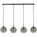 Light&living Hanglamp 4L 114x20x120 cm SUBAR mat zwart+smoke glas