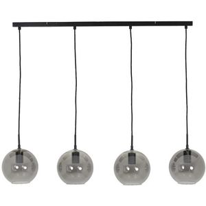 Light&living Hanglamp 4L 114x20x120 cm SUBAR mat zwart+smoke glas