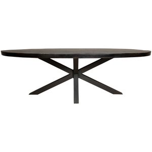 Eetkamertafel Milan - Eettafel ovaal - Zwarte eettafel 240 cm
