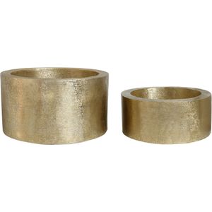 PTMD Eviee Gold brushed alu sheet pot round SV2