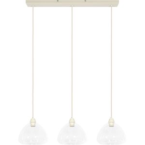 Light&living Hanglamp 3L 94x26x19 cm BISHO glas helder+crème