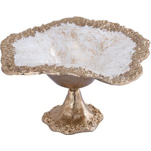 PTMD Liliane Champagne alu bowl on base cream enamel L