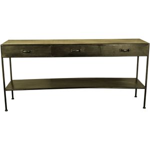 PTMD Simple Metal Gold sidetable open 3 drawers