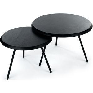 Furntastik Alfragide Salontafel rond, set van 2, zwart