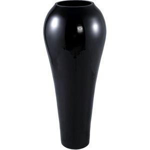 PTMD Serren Black Round Glass Vase Wide Top