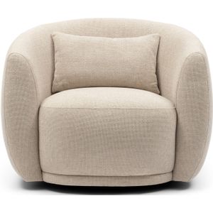 Riviera Maison Leonardo Swivel Armchair, chenille jacquard, glossy flax