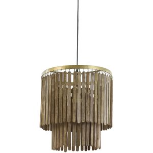 Light&living Hanglamp Ø45x43 cm GULARO hout bruin+brons