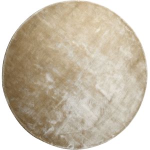 PTMD Flavia Taupe viscose handwoven carpet round L