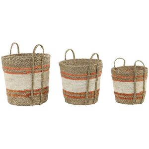 Light&living Mand S/3 max Ø40x40 cm GAMEIRO naturel-wit-oranje