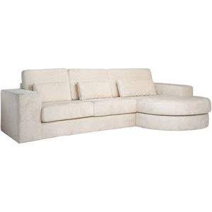 Richmond Bank Felix 2,5 seats + lounge rechts rond white chenille (Bergen 900 white chenille)