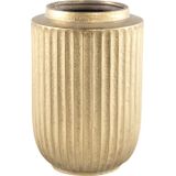 PTMD Harris Gold ceramic round pot high with lines L