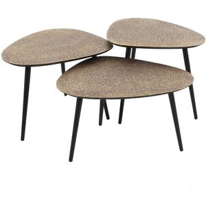 AnLi Style Salontafel set/3 driehoekig metallic