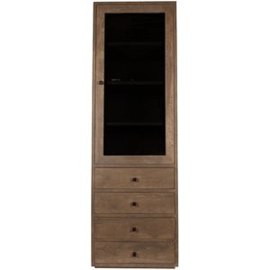 PTMD Oak Cabinet Armarium 1 Door 4 Drawers Glay