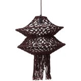 PTMD Milley Brown cotton macrame hanging lamp 2 layers