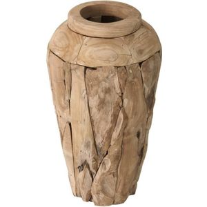 MUST Living Vase Lips small NATUREL,60xØ30 cm, teakwood roots natural
