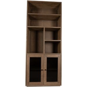 PTMD Oak Cabinet Open Armarium 2-drs Glay