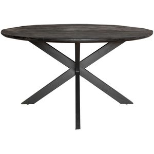 Eetkamertafel mangohout - Eetkamertafel Daan - Eettafel zwart 140 cm