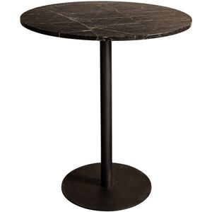 PTMD Plaza Bistrotable Round Brown Marble Taupe Base