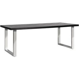 Richmond Dining table Nalo 220 with silver u-leg (Black)