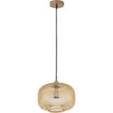PTMD Juliet Amber glass hanging lamp wide