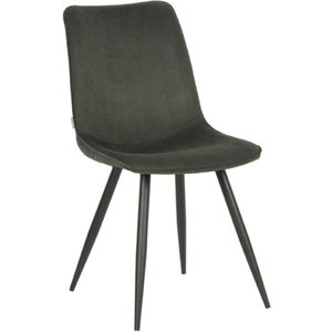 LABEL51 Eetkamerstoel Jort - Army green - Ribcord - Black Frame
