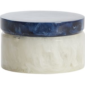 Light&living Deco box+deksel Ø15x9,5 cm KELIMUTU wit+blauw