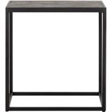 MUST Living Side table Harmony square,42x40x40 cm, black powder coated frame with carlitto charcoal recycled leather