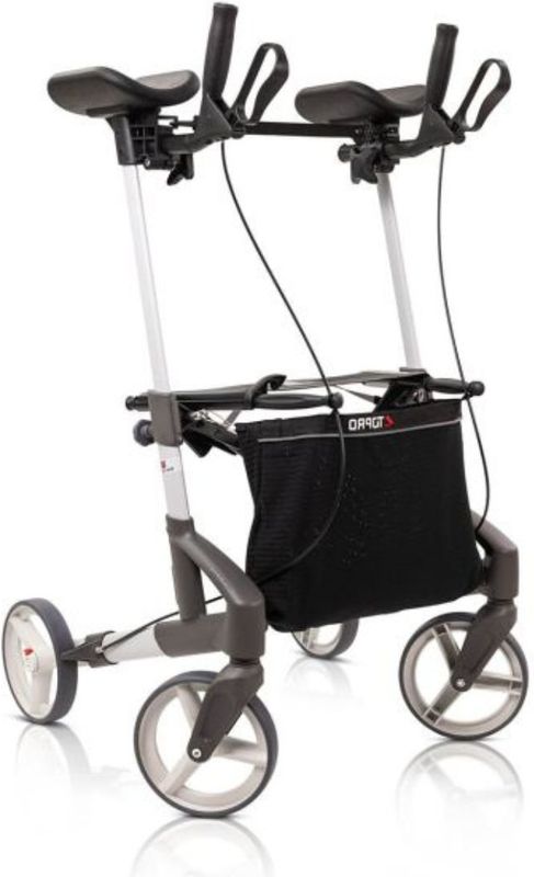 TOPRO Troja Walker2 Onderarm Rollator –  Lichtgewicht, Stabiel en Comfortabel - Zilver Small