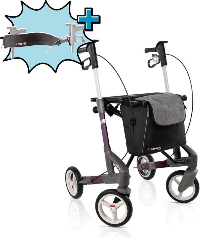 TOPRO Troja 5G Rollator - Paars Medium