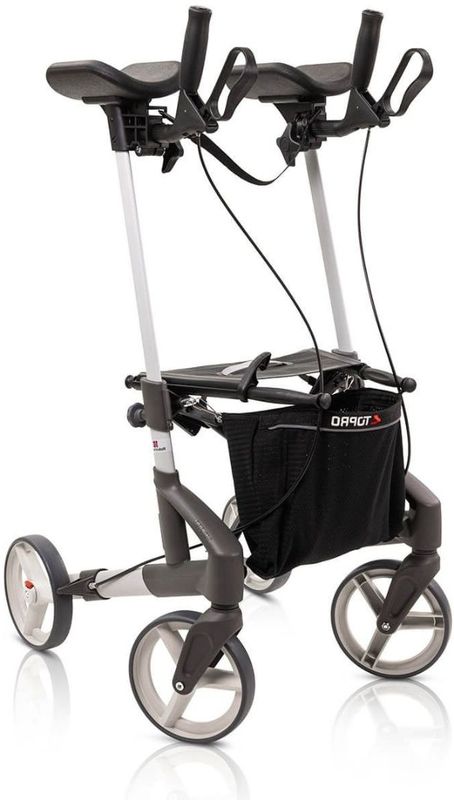 TOPRO Troja Walker 2 Onderarm Rollator –  Lichtgewicht, Stabiel en Comfortabel - Zilver Extra Small