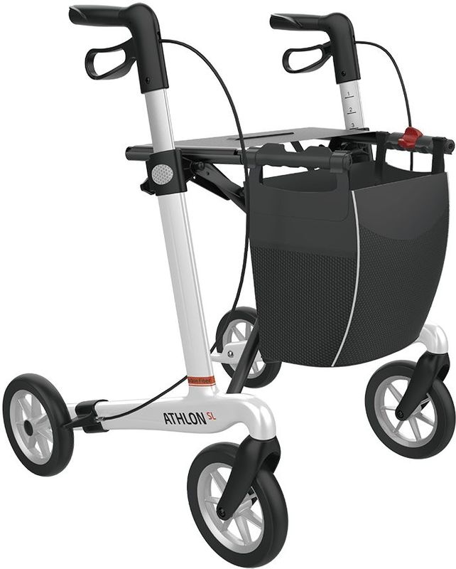 Rehasense Athlon SL Carbon Rollator - Inclusief Zachte Banden & Rugband - Wit L