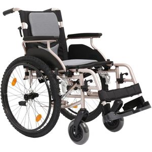 MultiMotion M10 lichtgewicht rolstoel – 45 cm zitbreedte – Champagne – met mountainbike luchtbanden en verstelbare handvatten