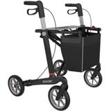Rehasense Athlon SL Carbon Rollator - Inclusief Zachte Banden & Rugband - Antraciet L
