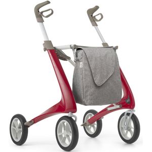 byACRE Carbon Ultralight Rollator met Weekendtas – Rood M