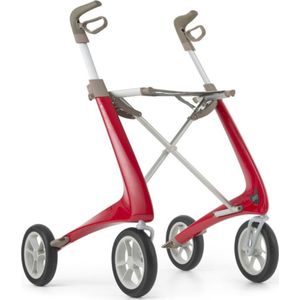 Rollator Ultralight rood carbon by Acre met weekend bag