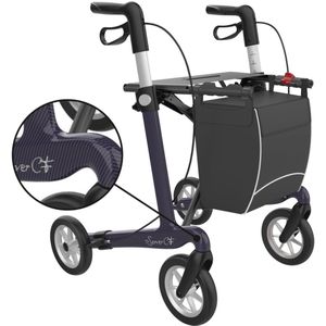 Rehasense Server CF Carbon rollator met dichte tas - Paars L