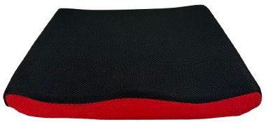 Mesh Rolstoelkussen Zwart/Rood gevormd zitkussen  - 45 cm