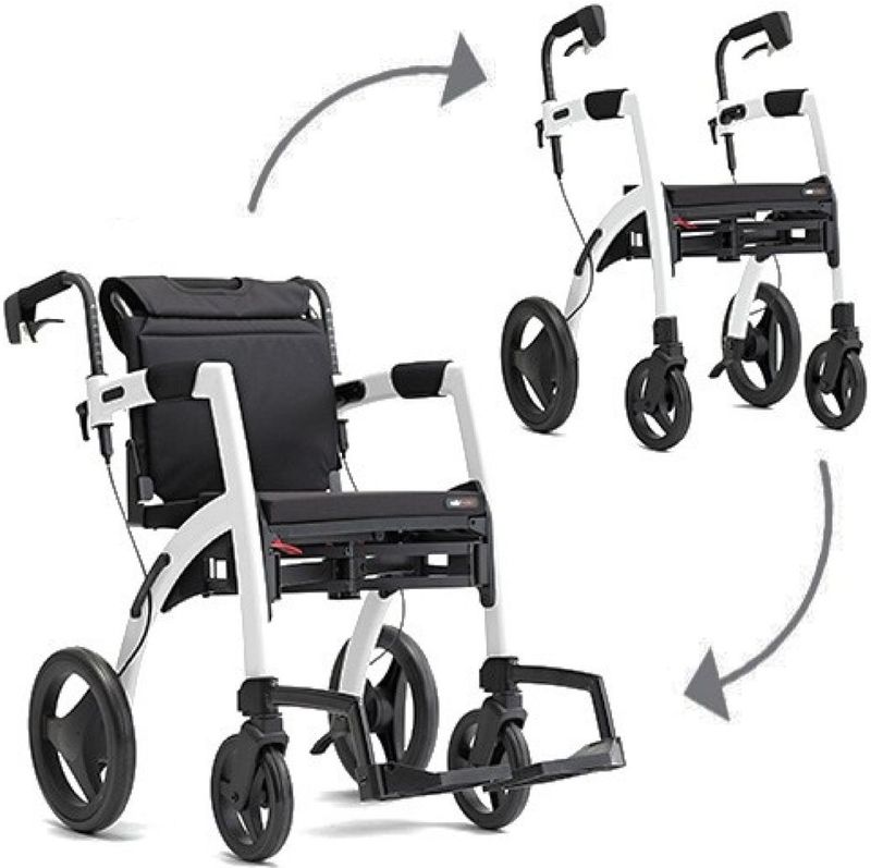 Rollz Motion - Rollator en Rolstoel in Eén - Wit