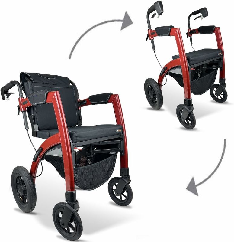 Rollz Motion Performance rollator en rolstoel - Rood M