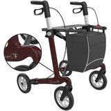 Rehasense Server CF Carbon rollator met dichte tas - Rood L