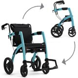 Rollz Motion - Rollator en Rolstoel in Eén - Blauw