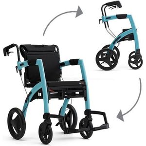 Rollz Motion - Rollator en Rolstoel in Eén - Blauw