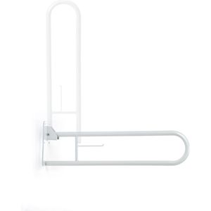 Toiletbeugel opklapbaar met toiletrolhouder 76.5cm wit